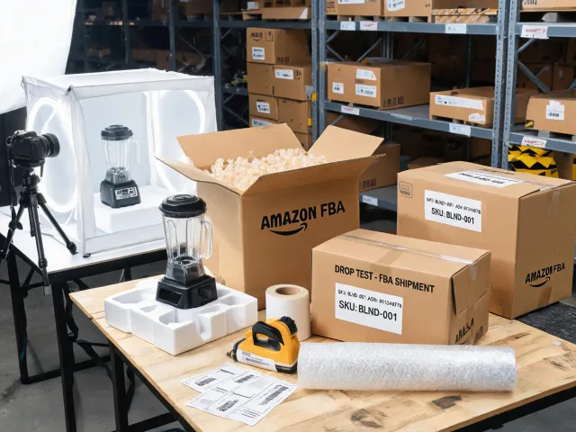 Ecommerce blender packaging setup