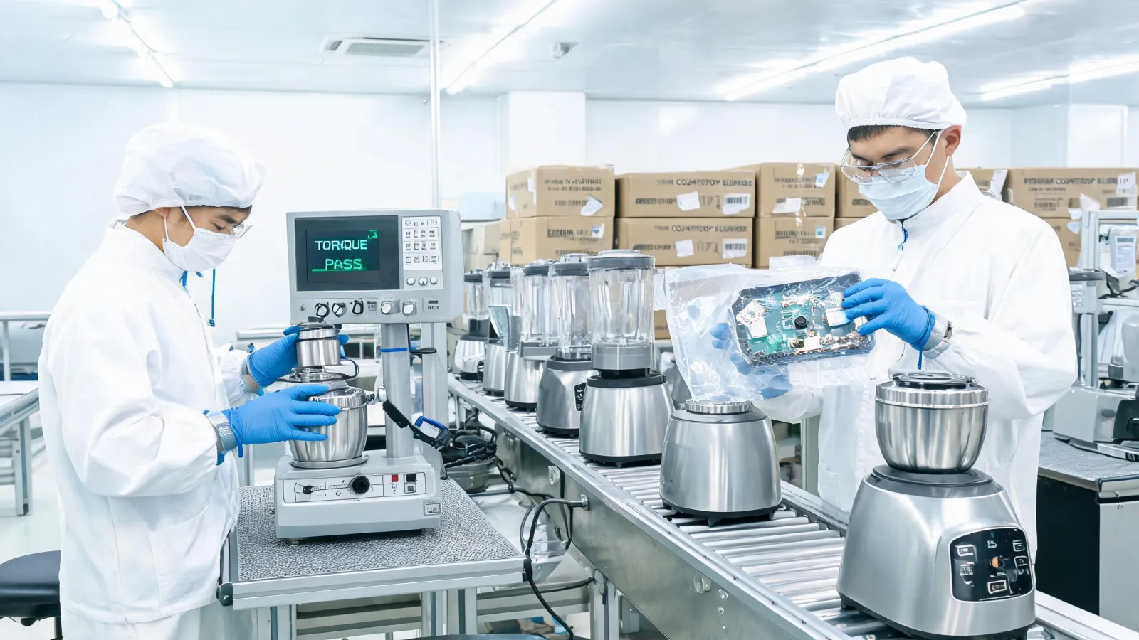 Vitamix blender assembly line